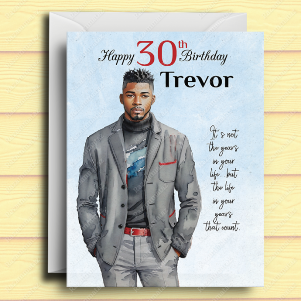Black Man Birthday Card W
